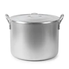 Nồi luộc bánh chưng nhôm trắng 60 lít đậy nắp, nắp có núm cầm