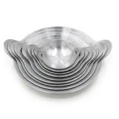 Bộ 9 chảo nhôm máy bay từ 17cm đến 40cm xếp lồng vào nhau, hai tai nằm hai bên