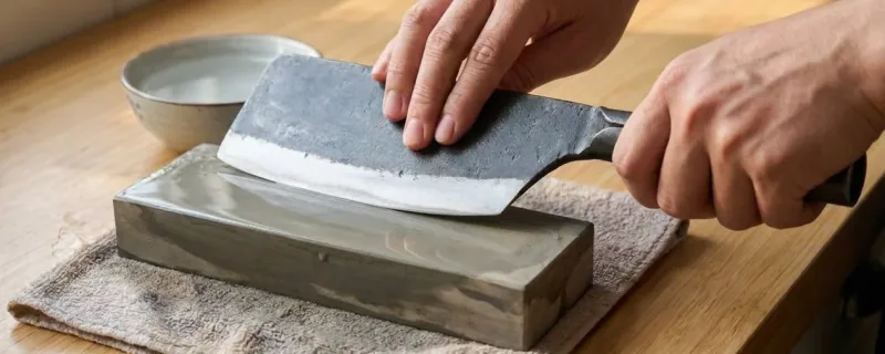 Cách mài dao chặt sắc bén bằng đá mài tại nhà