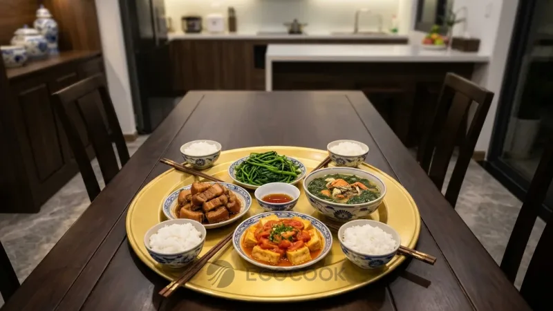 Mâm cơm gia đình miền Bắc: gợi ý món ngon mỗi ngày và thực đơn 7 ngày