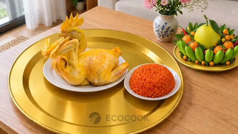 Cách luộc gà cúng vàng đẹp, không nứt da và cách buộc gà cánh tiên