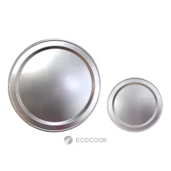 Mâm nhôm anod trắng 70cm và mâm 42cm cùng bộ, nhìn từ trên xuống
