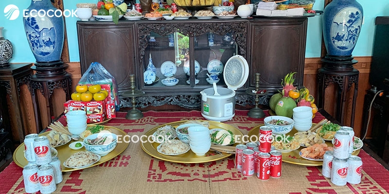 mâm cỗ cúng gia tiên miền bắc