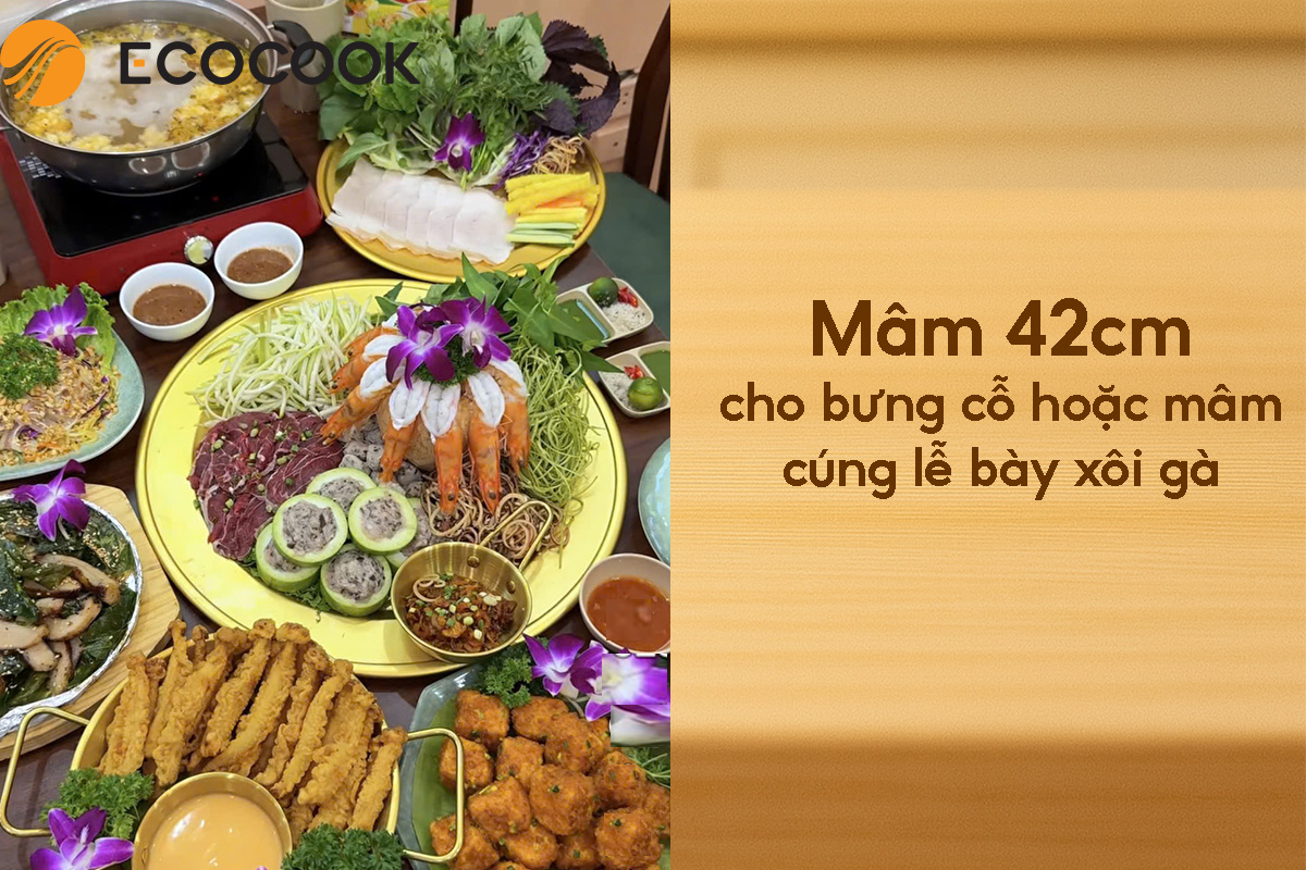 Mâm vàng 42 cm cho bưng cỗ/cúng lễ Mâm vàng 42 cm cho bưng cỗ/cúng lễ