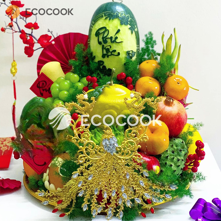 hình ảnh mâm lễ đi chùa ecocook